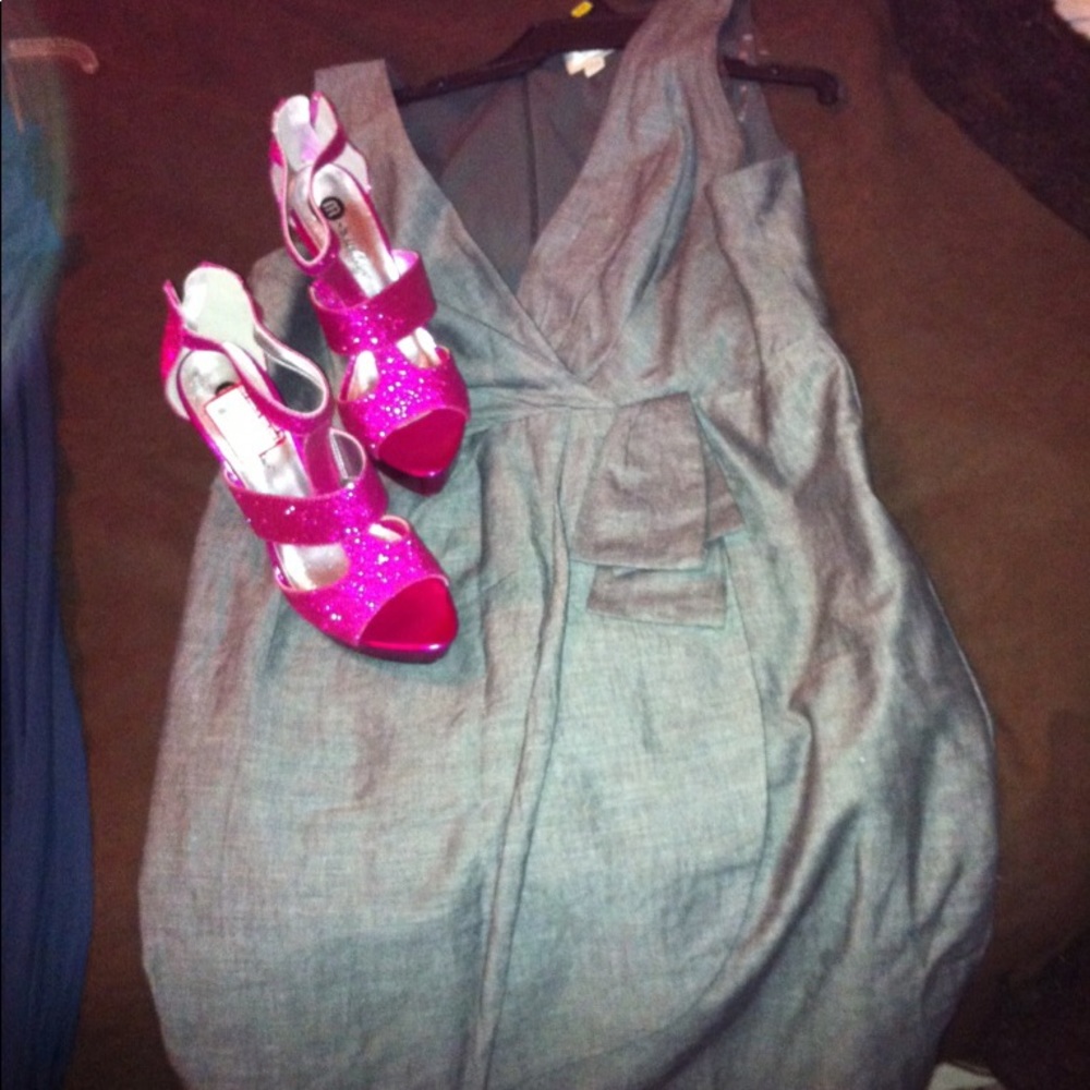 COPY - Michael Antonio Ratio Pink Glitter Platform Heels